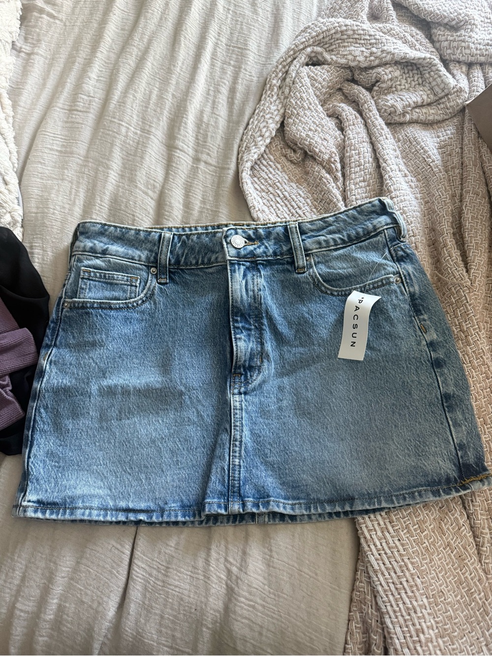 NWT PacSun Light Blue Denim Mini Skirt
